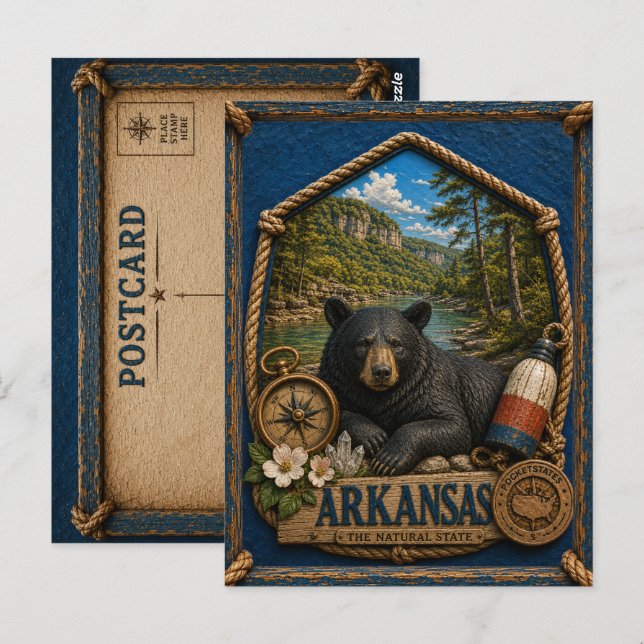 Carte Postale Voyage en Arkansas vintage (Devant / Derrière)