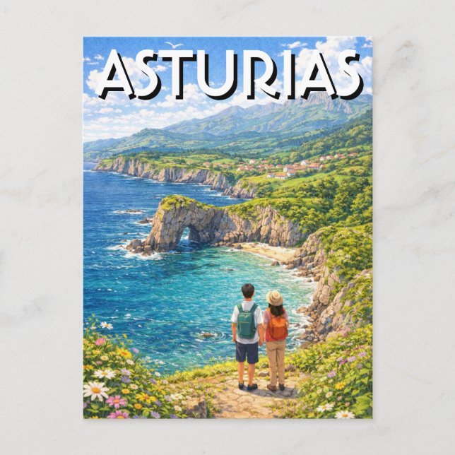 Carte Postale Voyage en Asturies Espagne (Devant)