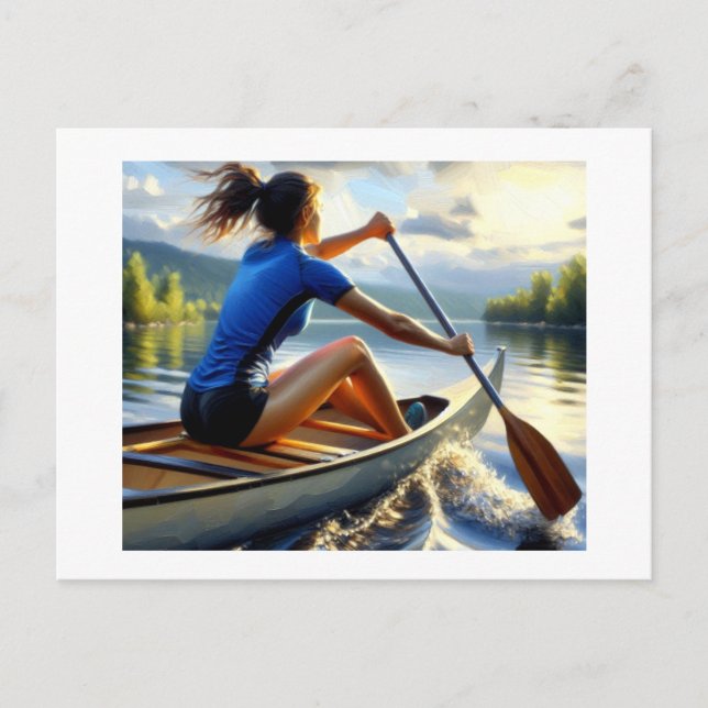 Carte Postale Voyage en canoë, (Devant)