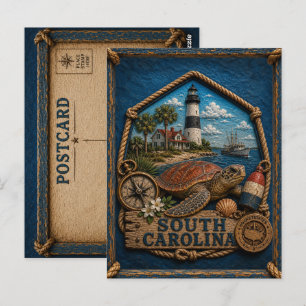 Carte Postale Voyage en Caroline du Sud de style vintage