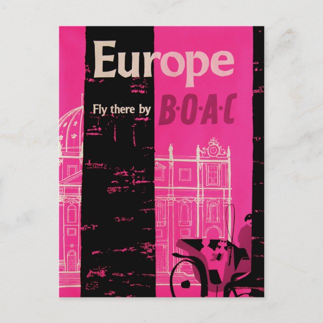 Carte Postale Voyage en Europe vintage (Devant)