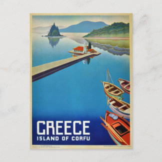 Carte Postale Voyage en Grèce vintage - Île de Corfou