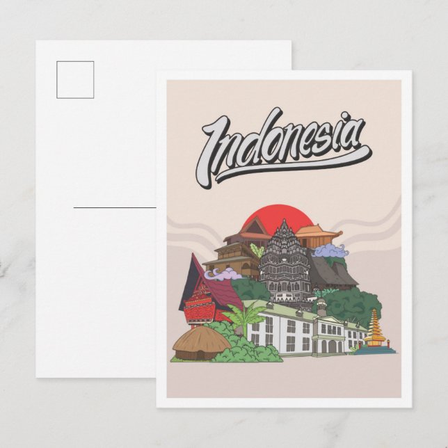 Carte Postale Voyage en Indonésie (Devant / Derrière)