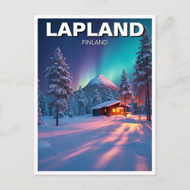 Carte Postale Voyage en Laponie finlandaise (Devant)