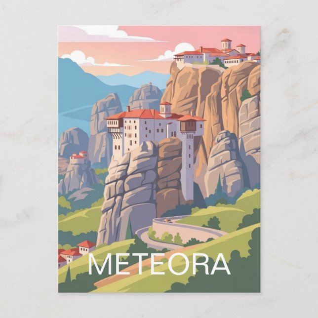 Carte Postale Voyage en Météora Grèce (Devant)