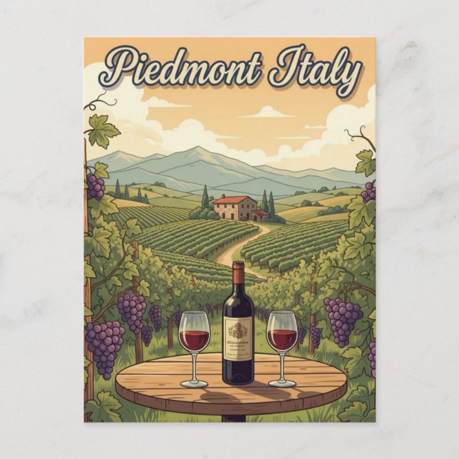 Carte Postale Voyage en Piémont italien (Devant)