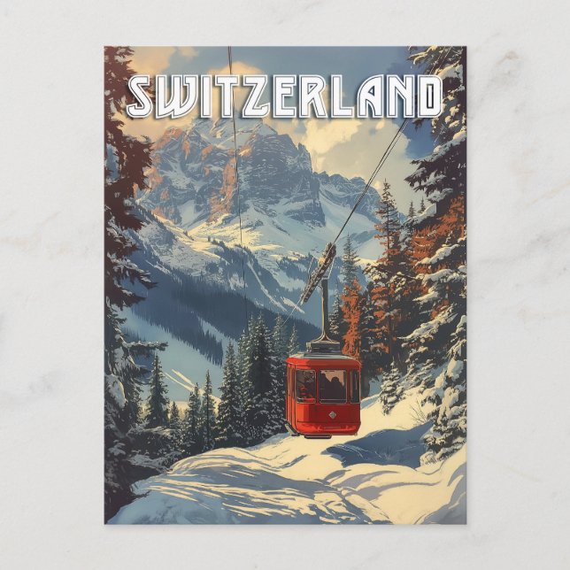 Carte Postale Voyage en Suisse Vintage (Devant)