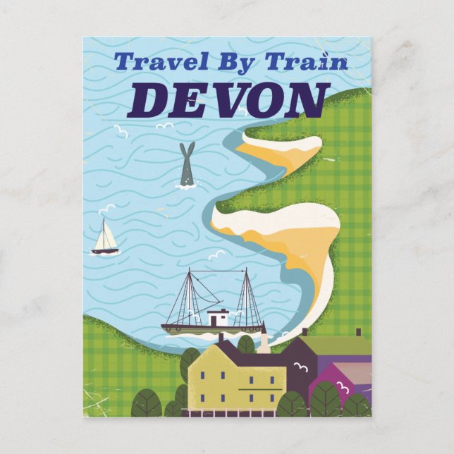 Carte Postale Voyage En Train Devon (Devant)