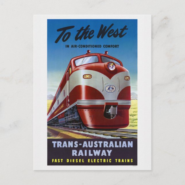 Carte Postale Voyage en train vers l'Australie-Occidentale (Devant)
