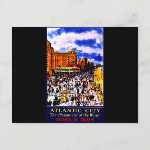 Carte Postale Voyage en train vintage à Atlantic City