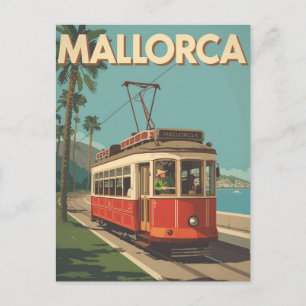 Carte Postale Voyage en tramway vintage à Majorque en Espagne