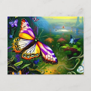 Carte Postale Voyage Fantastique Papillon