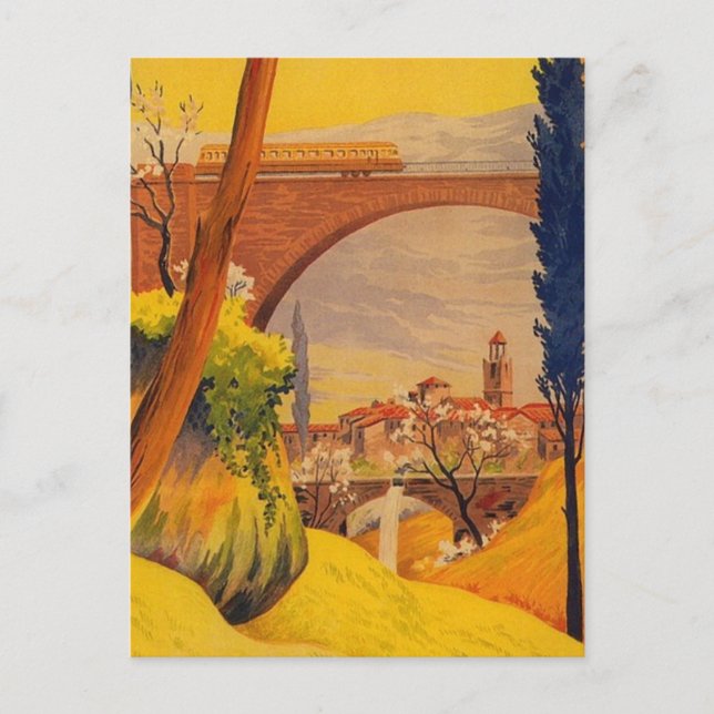 Carte Postale Voyage ferroviaire vintage (Devant)