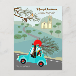 Carte Postale Voyage festif de Noël du coq portugais