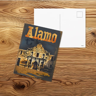 Carte Postale Voyage Historique à l'Alamo Vintage