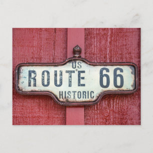 Carte Postale Voyage historique US Route 66 - Connexion rouge