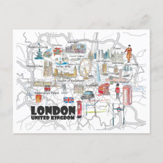 Carte Postale Voyage illustré à Londres
