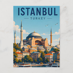 Carte Postale Voyage Istanbul Turquie Bosphore Sainte-Sophie