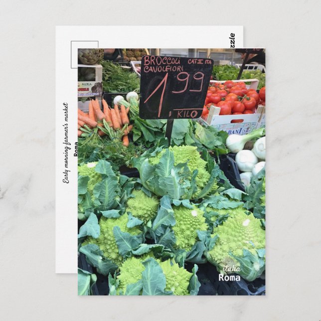 Carte Postale Voyage | Italie - Rome, Marché de producteurs (Devant / Derrière)