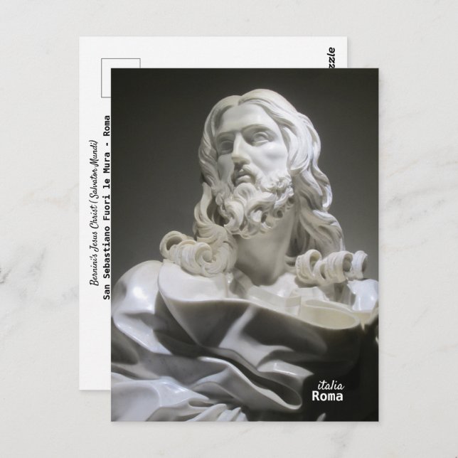 Carte Postale Voyage | Italie - Rome - Sculpture de Bernini Chri (Devant / Derrière)
