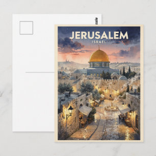 Carte Postale Voyage Jérusalem Israël Vintage