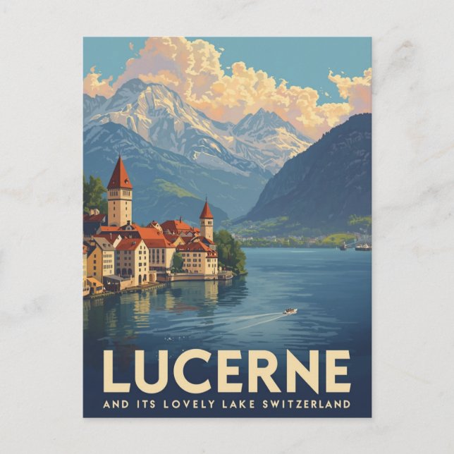 Carte Postale Voyage Lucerne Suisse Vintage (Devant)