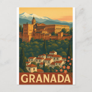 Carte Postale Voyage Rétro 2025 – Grenade, Espagne