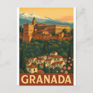 Carte Postale Voyage Rétro 2025 – Grenade, Espagne