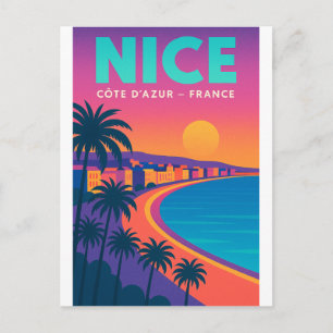 Carte Postale Voyage Rétro 80 - Nice Côte d'Azur