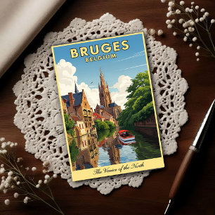 Carte Postale Voyage rétro à Bruges, Belgique, années 1960