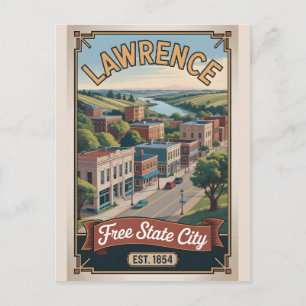Carte Postale Voyage Rétro à Lawrence Kansas