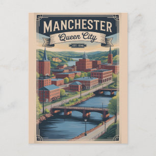 Carte Postale Voyage Rétro à Manchester New Hampshire