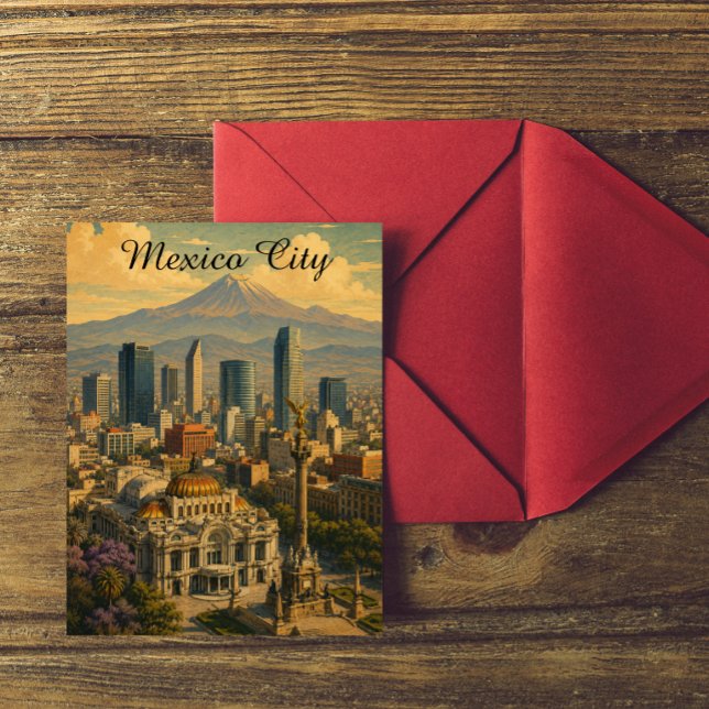 Carte Postale Voyage rétro à Mexico City CDMX (Vintage Mexico City CDMX Retro Travel Postcard)