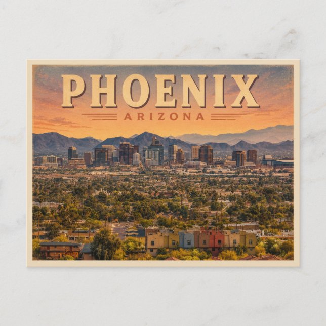 Carte Postale Voyage Rétro à Phoenix Arizona (Devant)