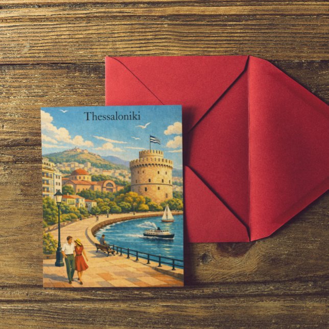 Carte Postale Voyage Rétro à Thessalonique Grèce (Thessaloniki Greece Vintage Travel Postcard)