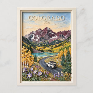 Carte Postale Voyage Rétro à travers le Colorado Montagnes Roche