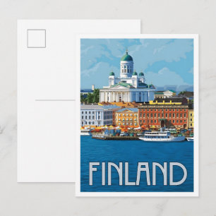 Carte Postale Voyage Rétro Finlande