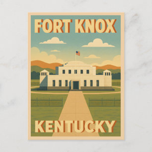 Carte Postale Voyage Rétro Fort Knox Kentucky Graphique Vintage