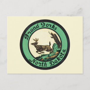 Carte Postale Voyage Rétro, Grand Forks, Dakota du Nord