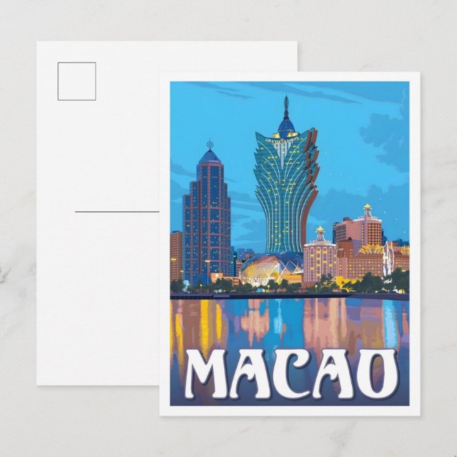Carte Postale Voyage Rétro Macao  (Devant / Derrière)