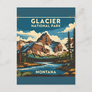 Carte Postale Voyage Rétro Parc National de Glacier Montana