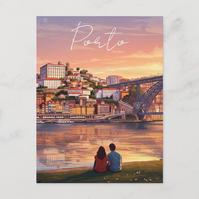 Carte Postale Voyage romantique à Porto au Portugal (Devant)