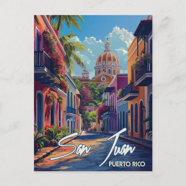 Carte Postale Voyage San Juan Vintage  (Devant)