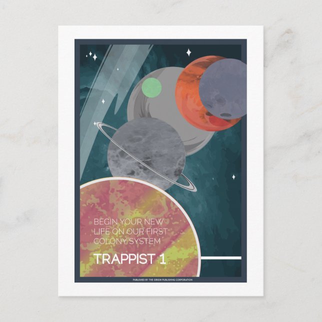 Carte postale Voyage spatial - Trappist 1 (Devant)