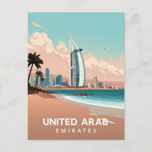 Carte Postale Voyage sur la Côte de Dubaï Vintage