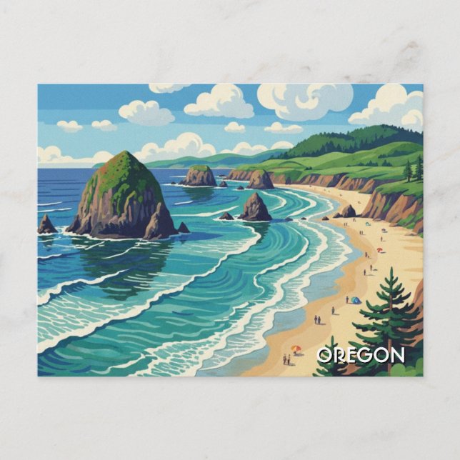 Carte Postale Voyage sur la côte de l'Oregon (Devant)