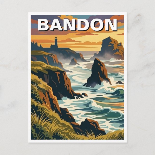 Carte Postale Voyage sur la côte de l'Oregon à Bandon (Devant)