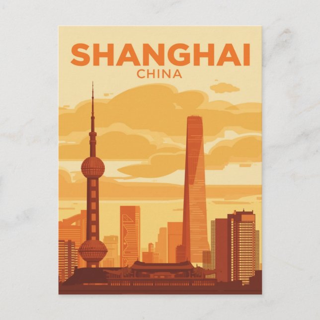 Carte Postale Voyage sur la skyline de Shanghai (Devant)