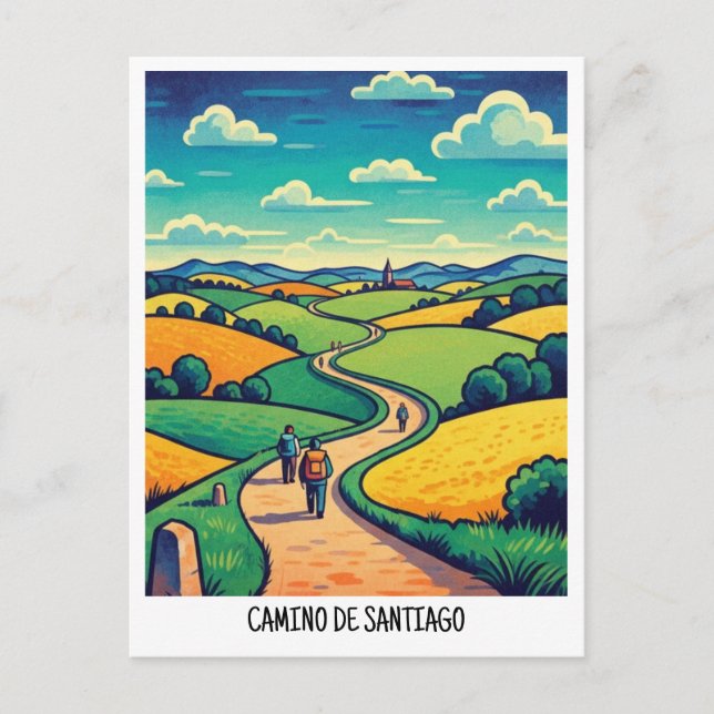 Carte Postale Voyage sur le chemin de Saint-Jacques (Devant)