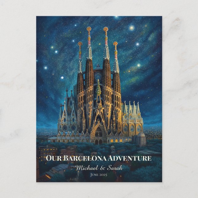 Carte Postale Voyage sur mesure à Barcelone | Sagrada Familia (Devant)